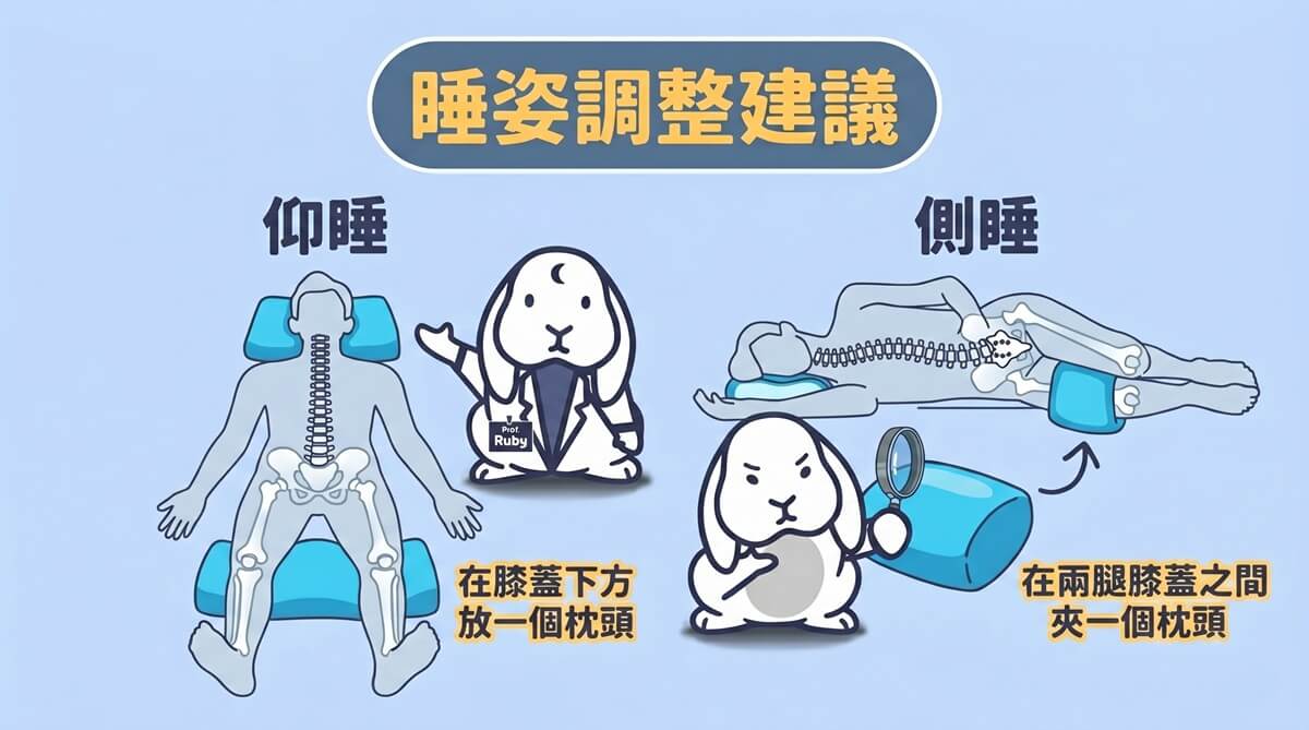 腰酸背痛建議睡姿