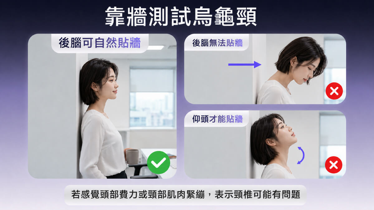 靠牆測試烏龜頸